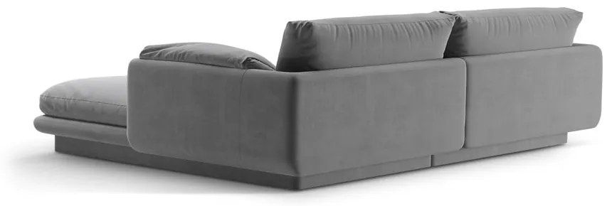 Svetlosivá zamatová rohová pohovka (ľavý roh/s leňoškou) Torino – Micadoni