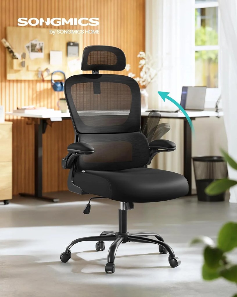 Ergonomická kancelárska stolička, sieťovaná, čierna