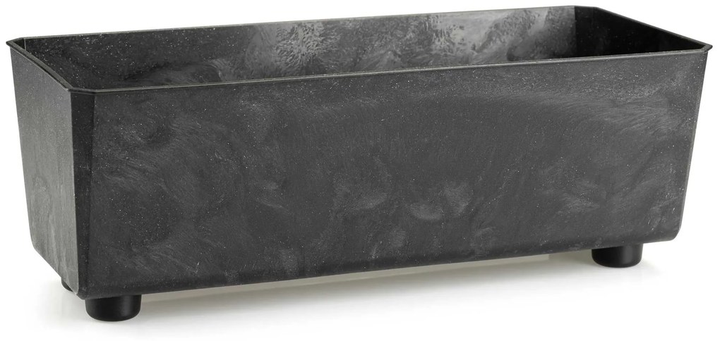 PLASTOVÝ KVETINÁČ SALVIA 37,5X17 CM IMITÁCIA BETÓNU ČIERNA