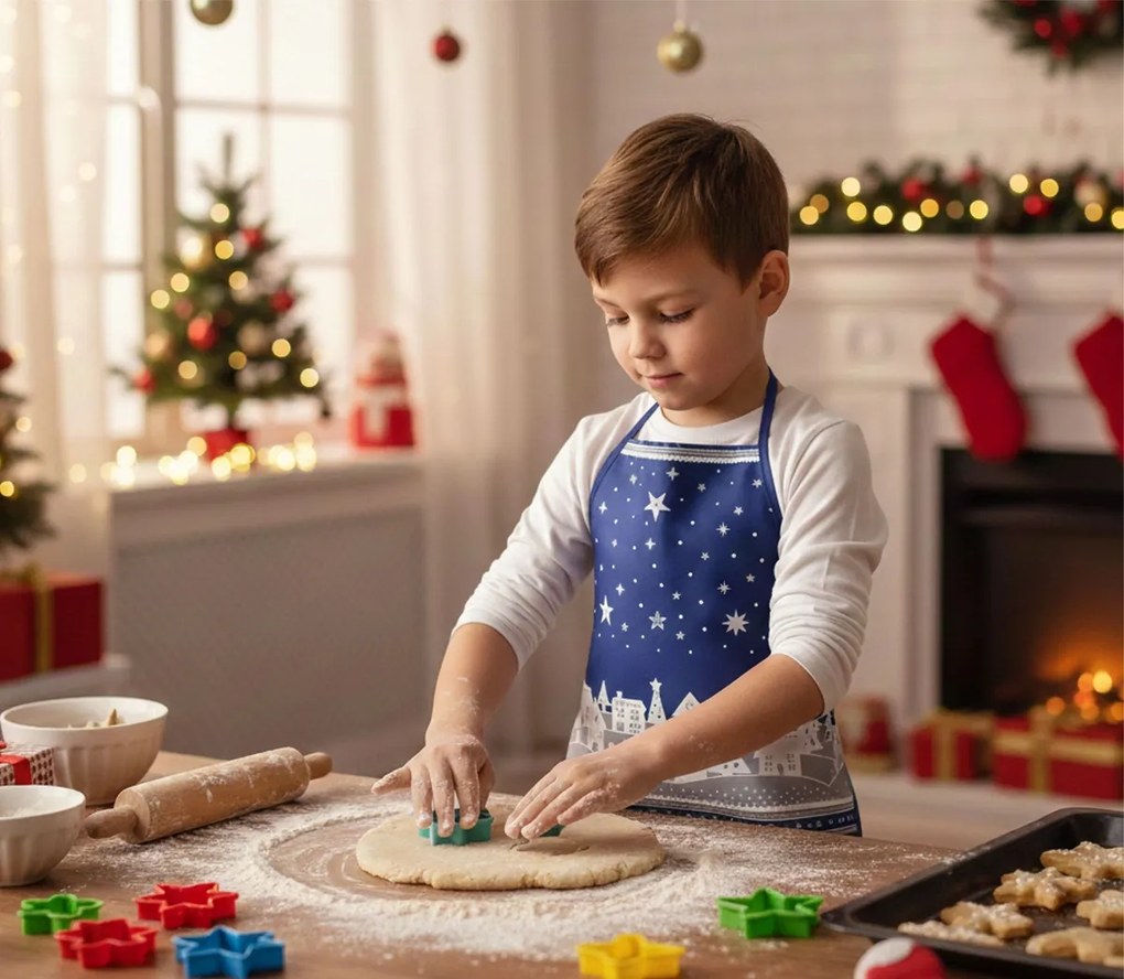 Zástera detská, Zimná dedinka, modrá