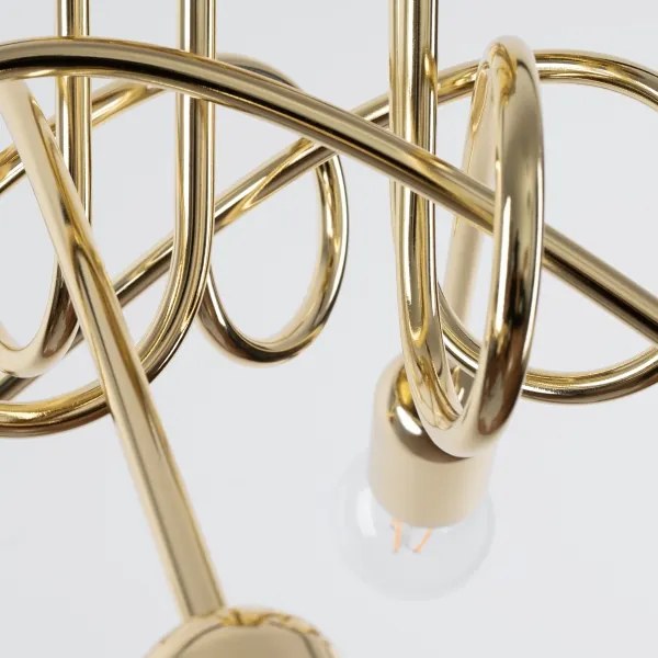 Sollux SL.1438 - Prisadený luster LOOP 5xE27/15W/230V zlatá