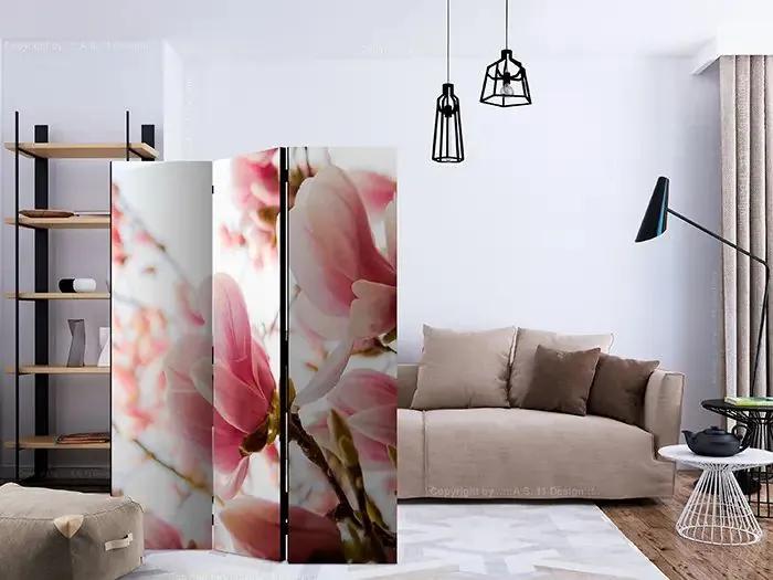 Paraván - Pink magnolia [Room Dividers] Veľkosť: 135x172, Verzia: Akustický
