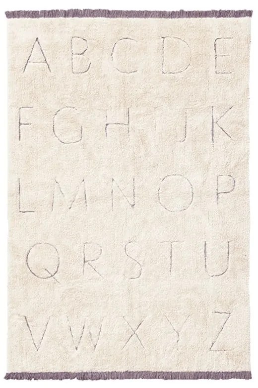 Krémový prateľný ručne tkaný bavlnený detský koberec 120x160 cm ABC – Lorena Canals