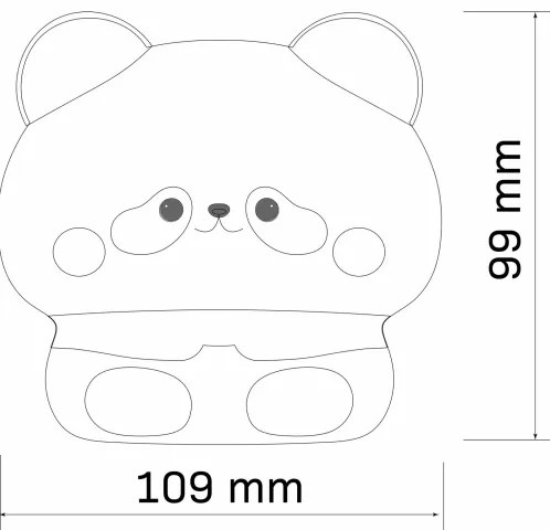 LED Stmievateľná detská dotyková lampa PANDA LED/2W/3,7V 1200 mAh