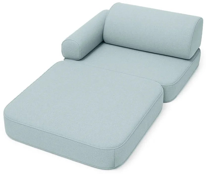 MeowBaby® Outzy detské kreslo/pohovka, cloudberry-sky-blue