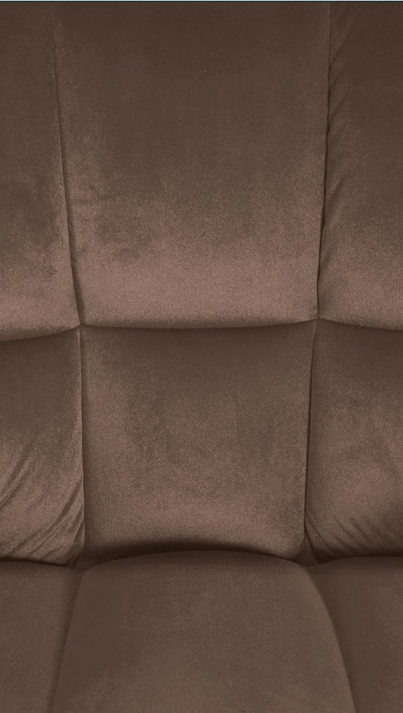 Barová stolička Damaso E - zamat, nerez 4-nohý rám - Hnedá