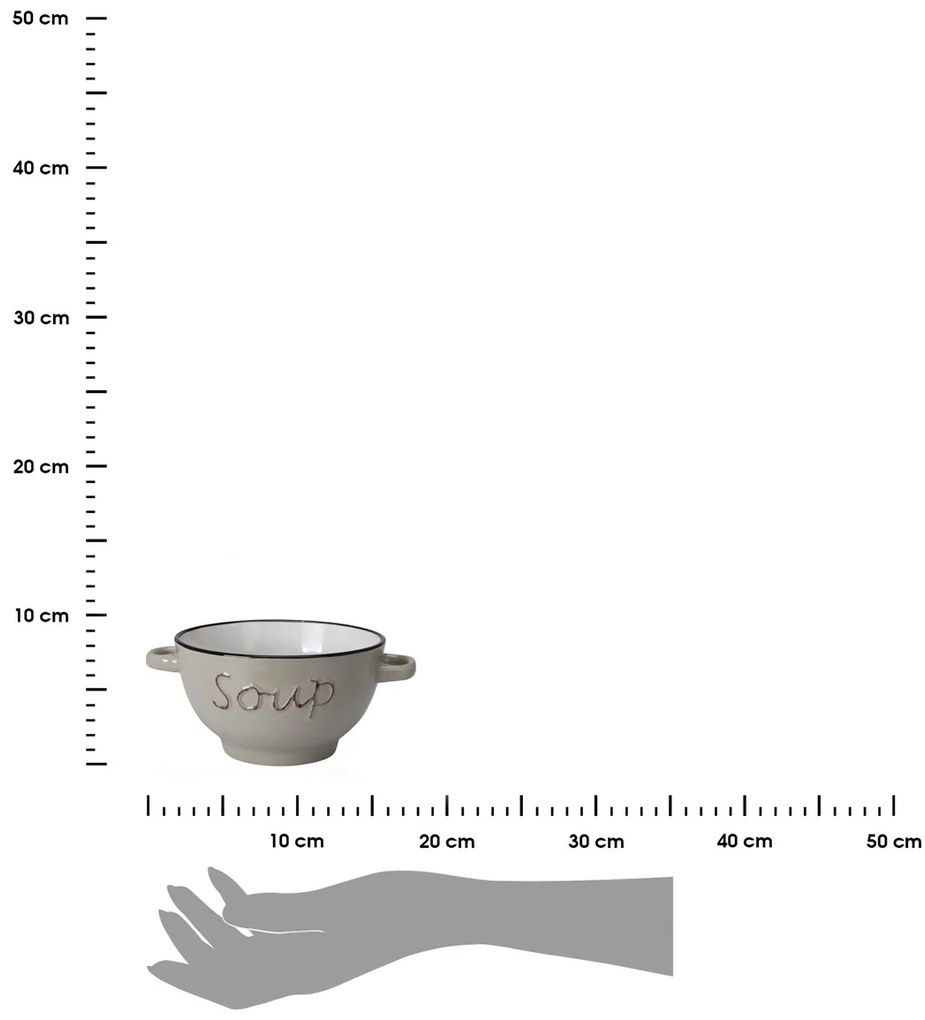 Kameninová miska na polievku Soup 650 ml béžová