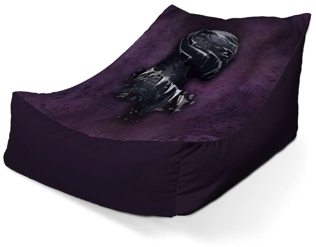 Sablio Sedací vak Lounge BLACK PANTHER z profilu Fialový hmlistý - 120 x 100 x 80 cm