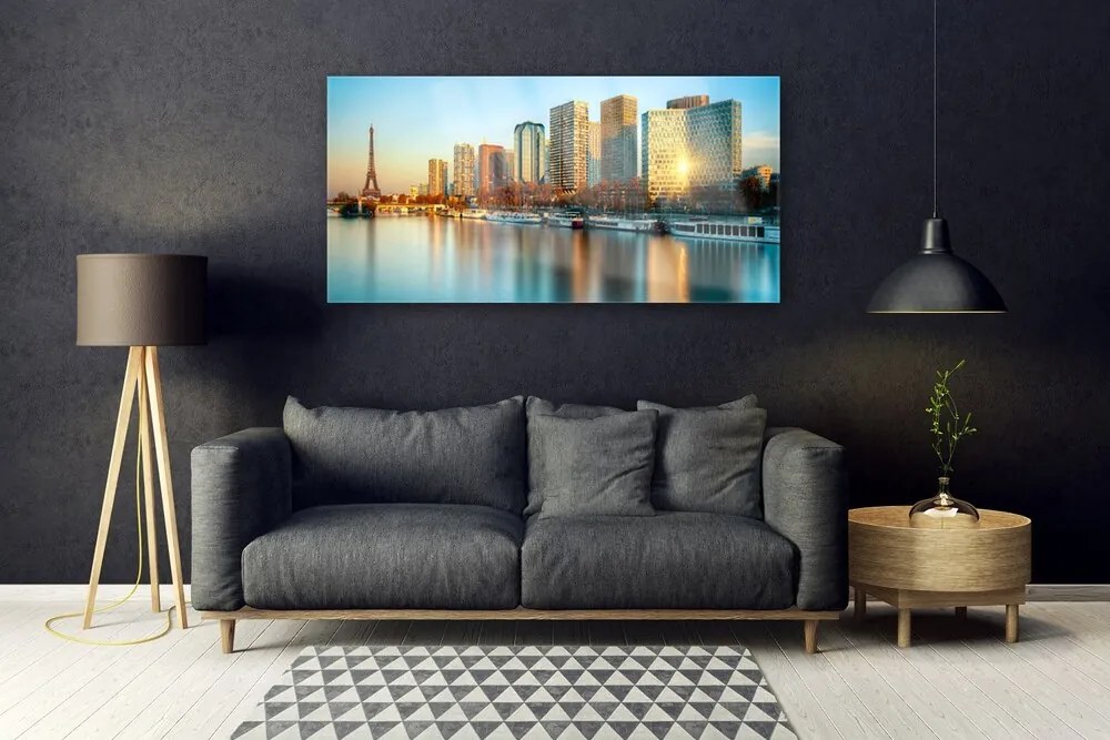 Obraz plexi Mesto more domy paríž 120x60 cm