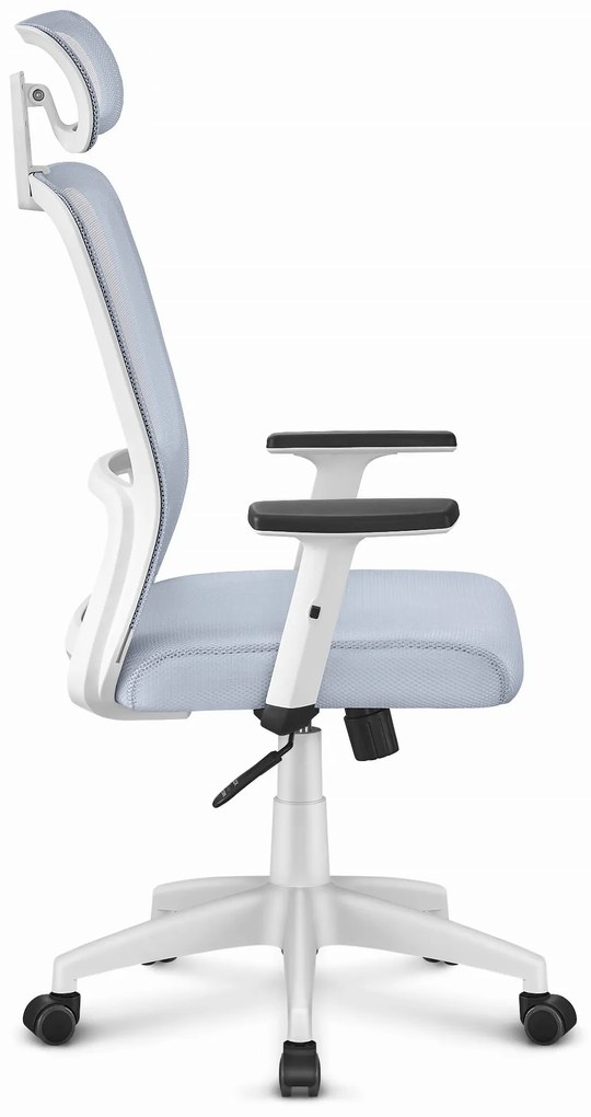 PreHouse Ergonomická otočná kancelárska stolička Hell's Chair HC- 1022 Grey White FABRIC