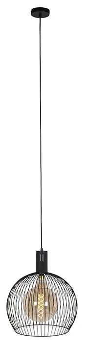 Dizajnové okrúhle závesné svietidlo čierne 40 cm - Dos
