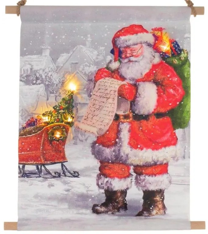 Závesný obraz vr. LED, 30 x 40 cm, Santa Clausa