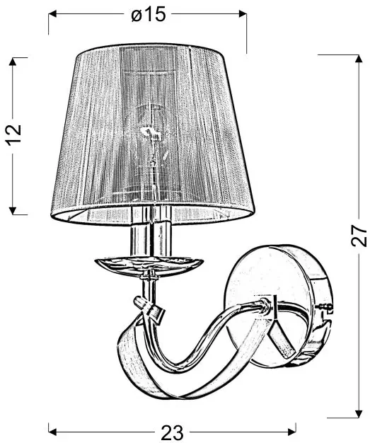 Candellux DIVA Nástenné svietidlo 1X40W E14 Chrome / Gold 21-55040