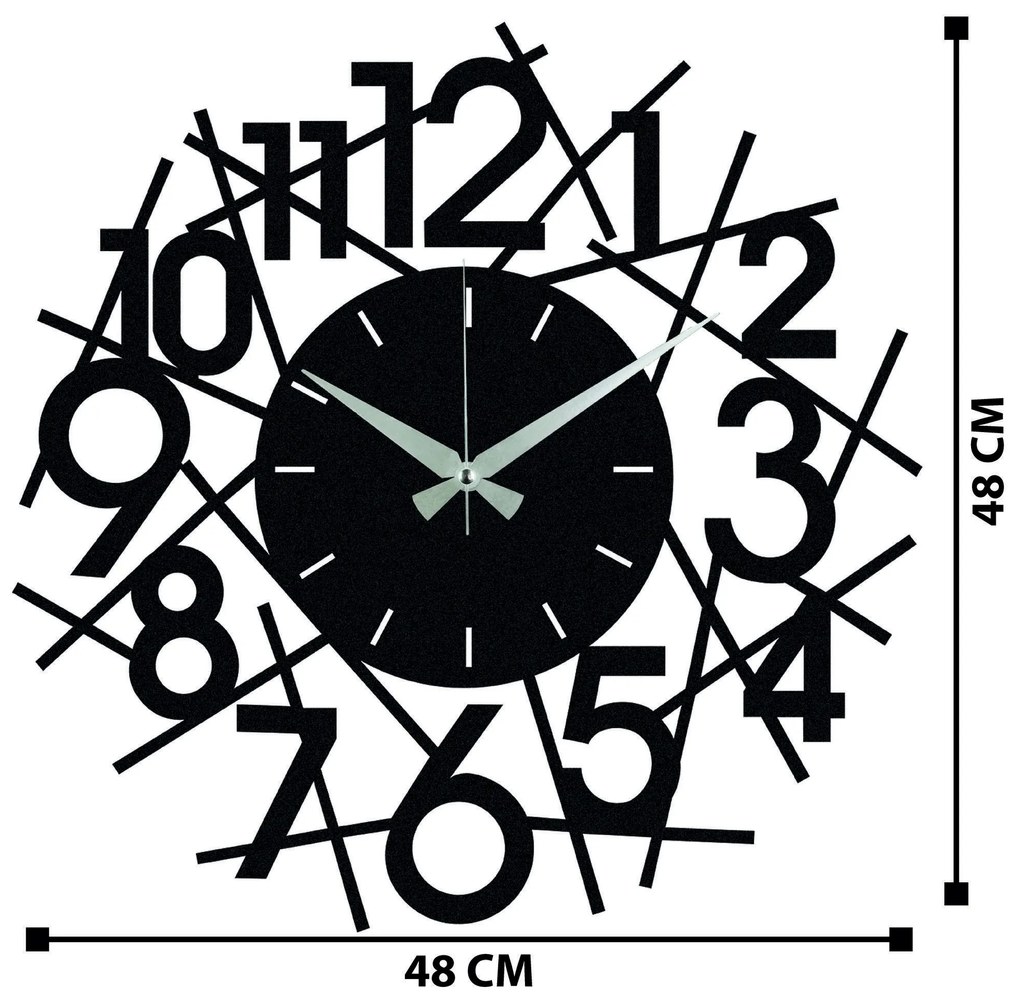 Nástenné kovové hodiny Rasputin čierne