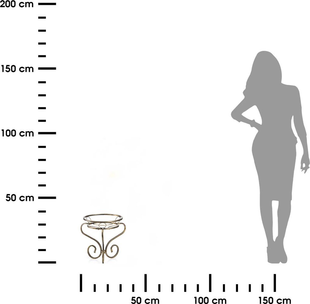 STOJAN NA KVETINÁČ MEDGRE 31,5X33 CM ZLATÁ