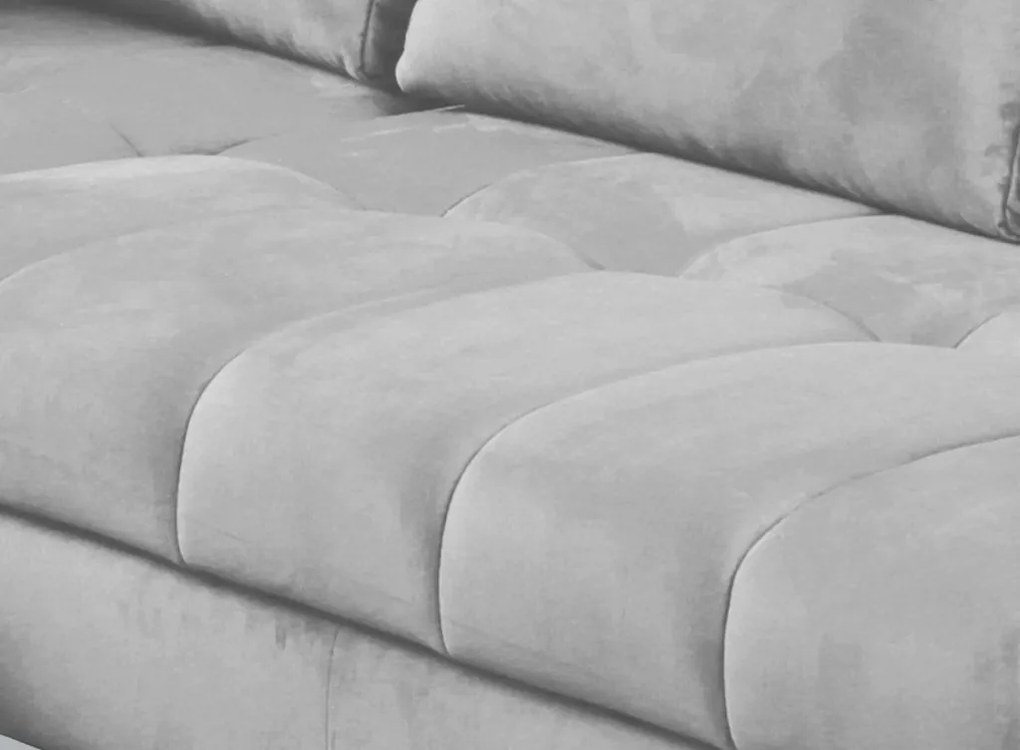 Rohová sedacia súprava Paris, svetlo šedá látka, ľavý roh