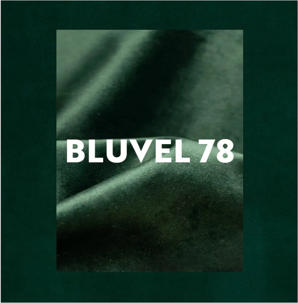 Barová stolička CHIC VELVET s čiernymi nohami, tmavozelená