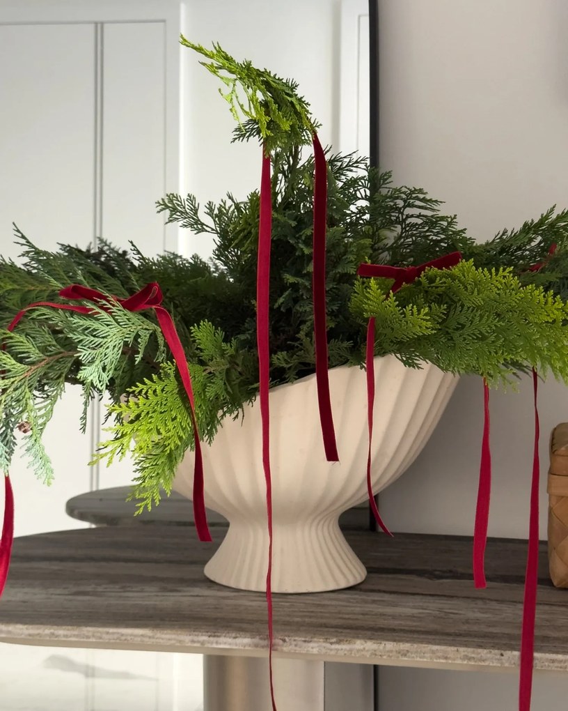 ferm Living Misa na ovocie Fountain kamenina biela 41 x 24 cm