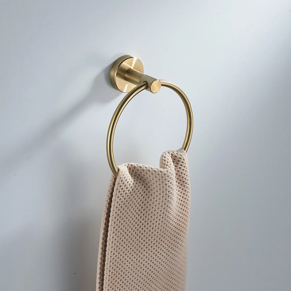 Kúpeľňový vešiak REA MODERN Ring 6610 zlatá kartáčovaná