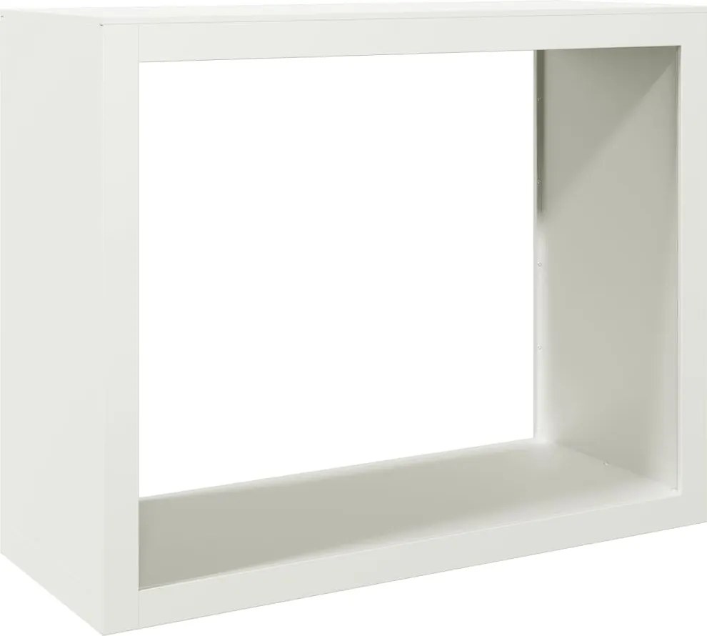 vidaXL Regál na krbové drevo, biely 100x40x80 cm, oceľ