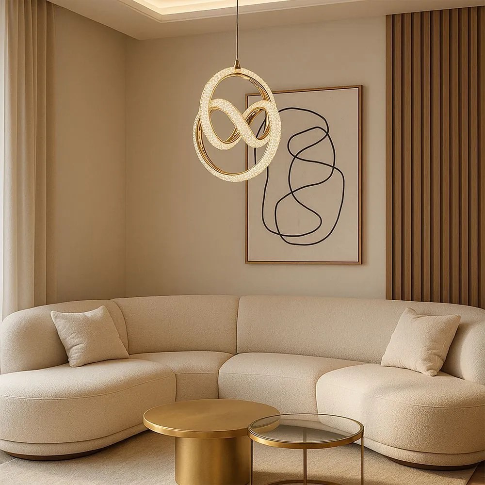 Toolight Toolight, LED závesné svietidlo 24W, 4000K, G068-CP, zlatá, OSW-08665