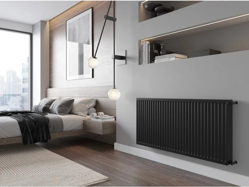 Mexen, panelový radiátor Mexen C22 500 x 800 mm, bočné pripojenie, 1140 W, čierny - W422-050-080-70