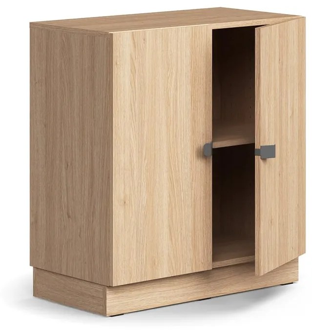 Skriňa QBUS, 1 polica, so soklom, s madlom, 868x800x420 mm, dub