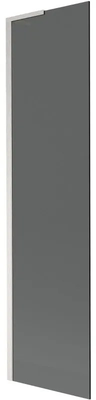Mexen Next L, 1-krídlová vaňová zástena 50 x 150 cm, 6mm šedé sklo, 6mm číre sklo, profil brúsená oceľ, 895-050-000-03-40-97