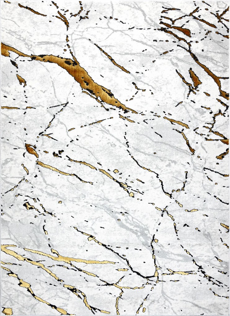 Dywany Łuszczów, Kusový koberec Allure 1963 white/gold, 180x270, biela, kancelária
