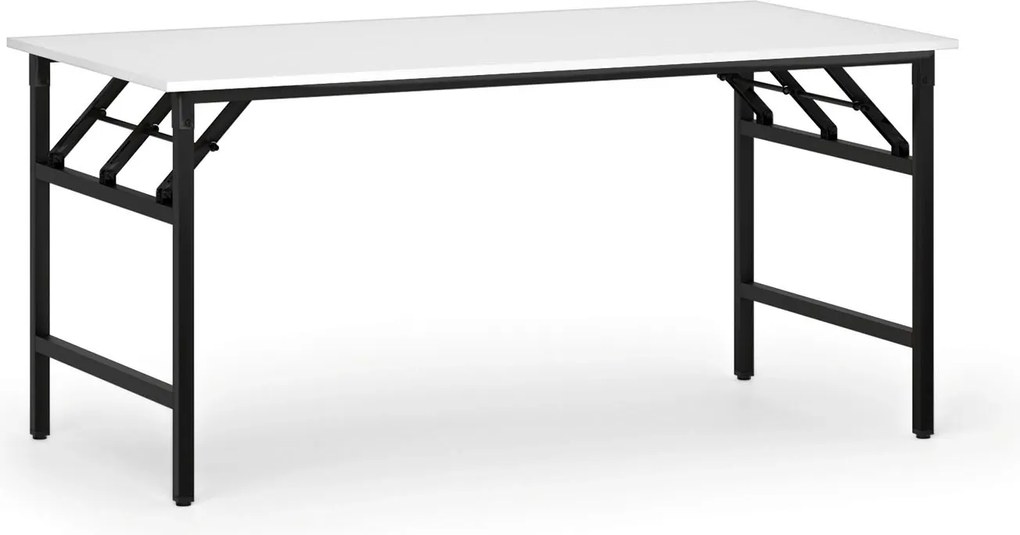Konferenčný stôl FAST READY, 160x80 cm, čierna podnož, biela