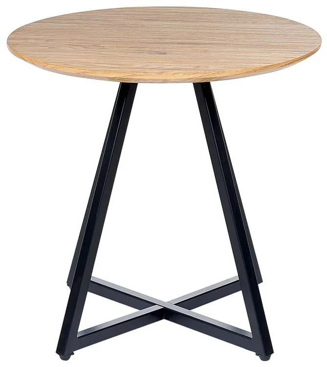 Odkladací stolík svetlé drevo/čierna ATOKA Beliani