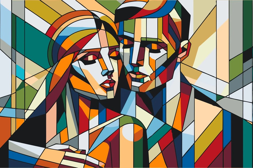 Gario Maľovanie podľa čísel Zamilovaný pár Rozmery: 80 x 120 cm, Rámovanie: S vnútorným rámom