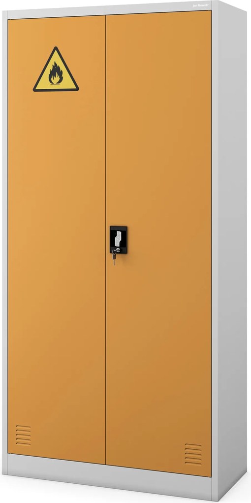 SKRINKA NA CHEMIKÁLIE MARIA, 900 x 1850 x 400 mm, sivo-žltá