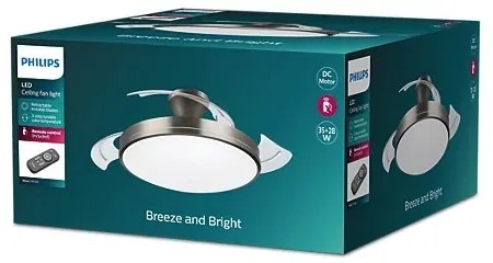 Philips-LED Stropné svietidlo s ventilátorom LED/35W/230V 5500/4000/2700K+DO nikel