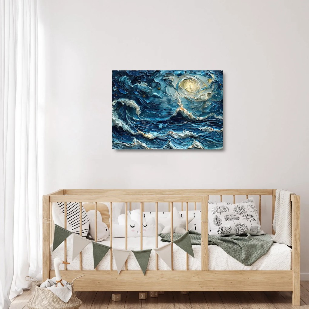 Sklenený obraz - Maľba oblohy a mora (70x50 cm)
