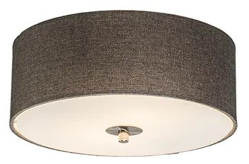 Rustikálne stropné svietidlo taupe 30 cm - Drum Jute