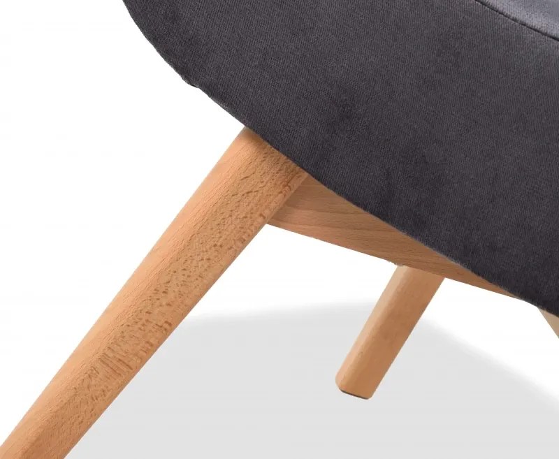 Kreslo Picolo s podnožkou, modrá / prírodná (amore AN 3339)