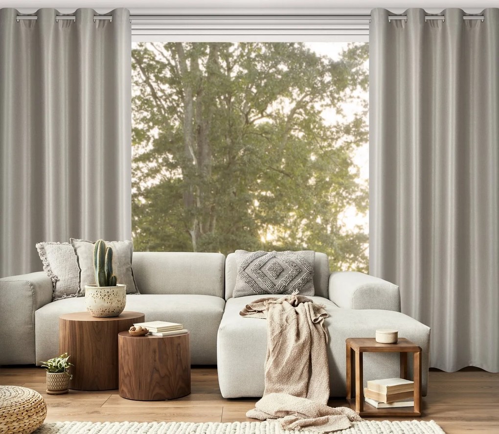 ZATEMŇOVACÍ ZÁVES NA KRÚŽKOCH SELINA 140X250 CM TMAVOBÉŽOVÁ