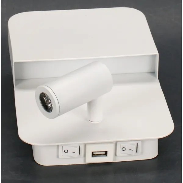 Lucide 79200/08/31 - LED Nástenné svietidlo BOXER LED/5W/230V + LED/5W USB biela