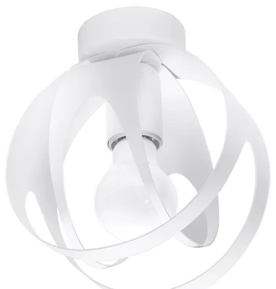 Stropné svietidlo Tulos, 1x biele kovové tienidlo