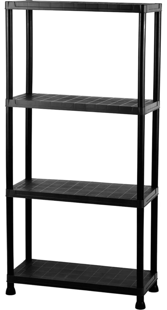Plastový regál 4 patra, 60 x 30 x 138 cm, 4 poschodia