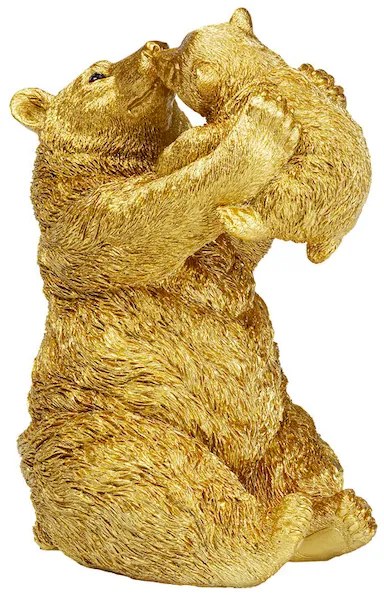 Bear Lucky Mom dekorácia zlatá 27 cm