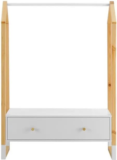 Otvorená skriňa so zásuvkou a policou