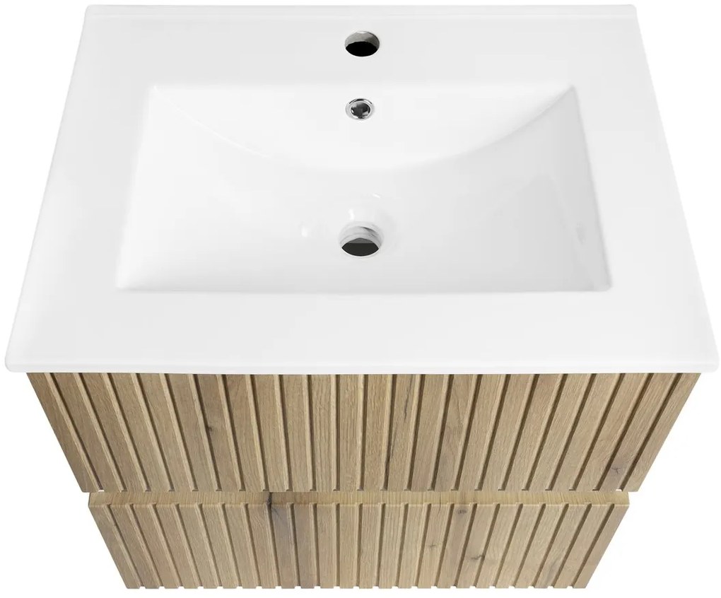 Aqualine Aqualine, PANEDA STRIP umývadlová skrinka 59,5x55x45,2cm, dub emporio, PN360