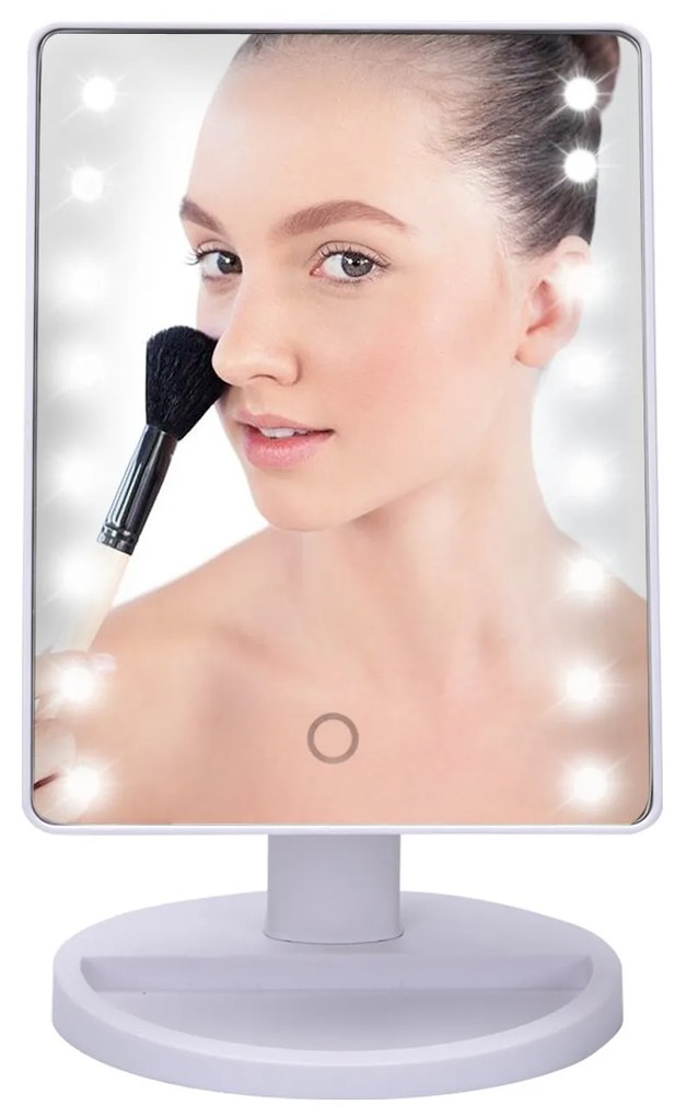 Bezdoteku Kozmetické make-up zrkadlo s led osvetlením biele