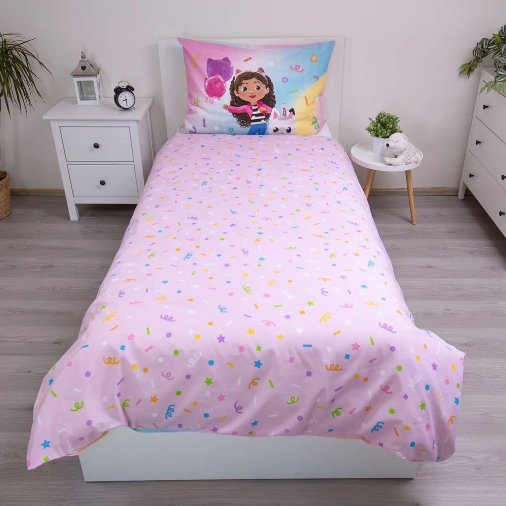 Jerry Fabrics Bavlnené obliečky 140x200 + 70x90 cm - Gabby's Dollhouse "Rainbow"