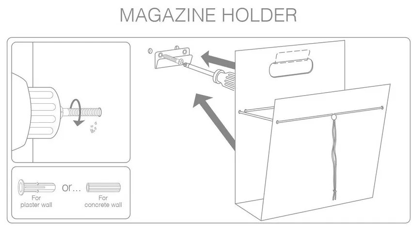 Kovový/z eko kože stojan na časopisy Nupo M – LIND DNA