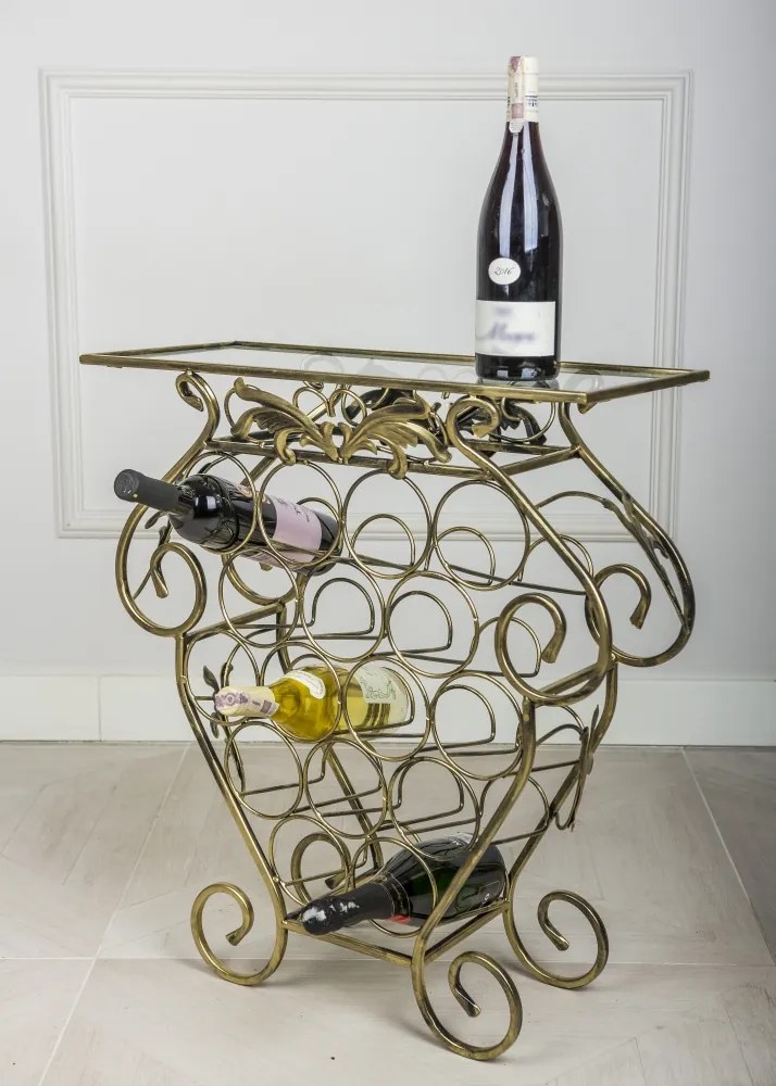 STOJAN NA VÍNO GARTH 66X60X22,5 CM ZLATÁ