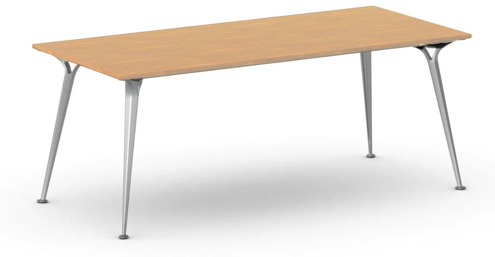 Kancelársky stôl PRIMO ALFA, sivostrieborná podnož, 2000 x 900 mm, buk