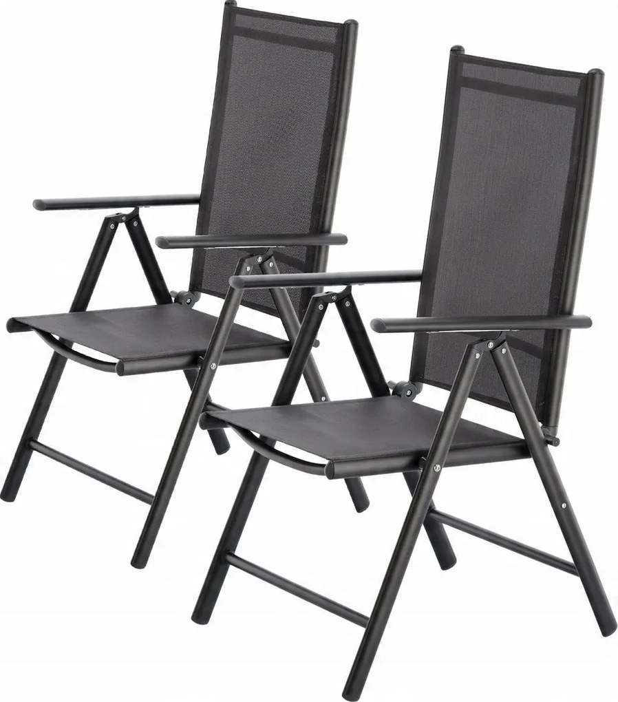 CH Polohovateľná záhradná hliníková stolička Glam II - tmavosivá
